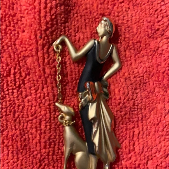 Brooches Vintage Gatsby Design In Gold plated - Picture 2 of 3